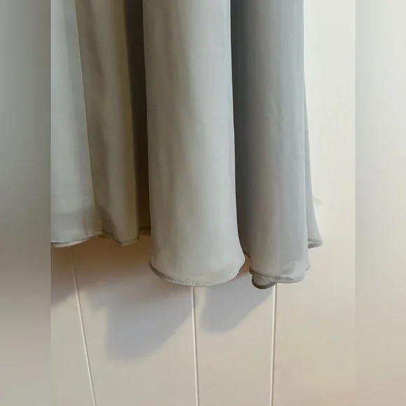 Birdy grey dove grey bridesmaid dress with fluttery cap sleeves (hemmed to ~5’4) - Picture 7 of 7